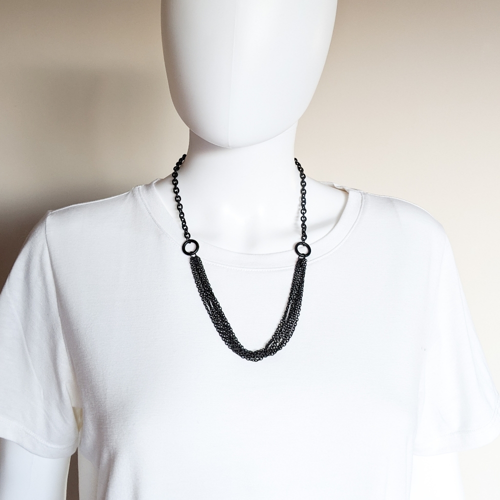 Black Layered Chain Necklace
